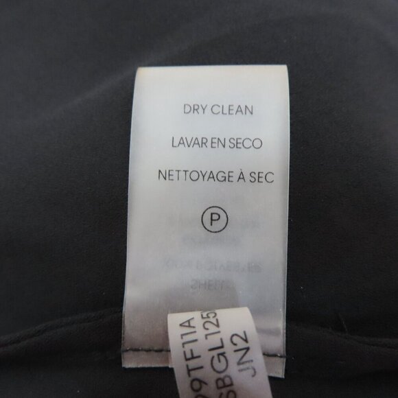 Calvin Klein Womens Large Metallic Silver Gray Sleeveless Neck Tie Shirt Blouse - Picture 7 of 8